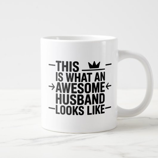 Grande Tasse Graphisme de typographie Awesome Husband (Droite)