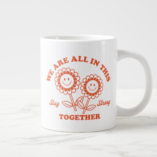 Grande Tasse Graphisme Fleur Joyeux Retro (Droite)