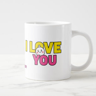 Grande Tasse Graphisme Je t'aime pour cadeaux et vêtements