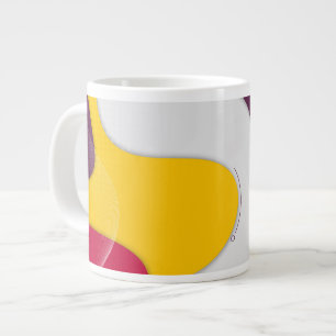 Grande Tasse Gras Rétro Abstrait à ondes de couleur