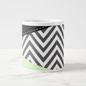Grande Tasse Gray Zigzag, Gray Chevron, Zigzag Pattern, Mint (Devant)
