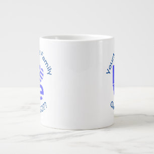 Grande Tasse Grèce Coeur Drapeau Bleu AMOUR Personnalisé