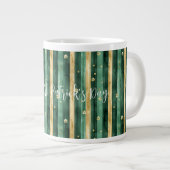 Grande Tasse Green Gold Shamrock St. Patrick's Day Stripes (Devant droit)