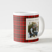 Grande Tasse Green Red Plaid Monogram 2 Photo Rustic Christmas (Devant droit)