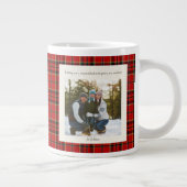 Grande Tasse Green Red Plaid Monogram 2 Photo Rustic Christmas (Droite)