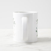 Grande Tasse Green w Gold Feuille Monogramme initial "E" Nom (Dos)