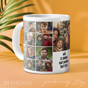 Grande Tasse Grille de collage de 21 photos avec une zone de te