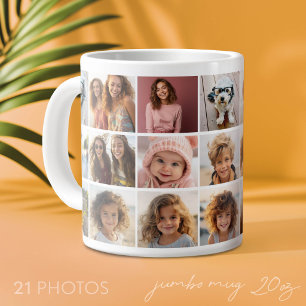 Grande Tasse Grille de collage de 21 photos - galerie - blanc