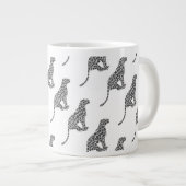 Grande Tasse Gris léopard et silhouette grise clair (Devant droit)