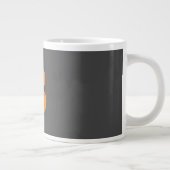 Grande Tasse Gris orange moderne monogrammed professionnel (Droite)