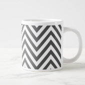 Grande Tasse Gris Zigzag, Gris Chevron, Motif Zigzag, Violet (Droite)