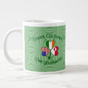 Grande Tasse Groenland Irlande États-Unis Trèfle Texte Personna