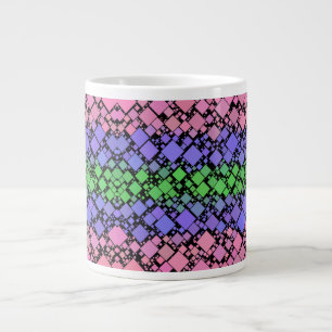 Grande Tasse Groovy Boho Rétro Mod Géométrique Fierté Trigender
