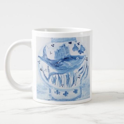 Grande Tasse Gros grenouilles à gingembre bleu et blanc (Gauche)