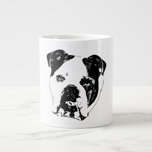 Grande Tasse Gros plan de Bulldog Noel (Devant)