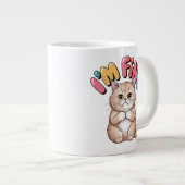 Grande Tasse Grumpy Cat "I'm Fine" Funny Cartoon Shirt (Devant droit)