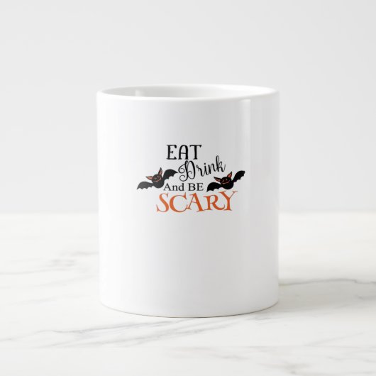 Grande Tasse Halloween Bats Be Scary Funny Meme (Devant)