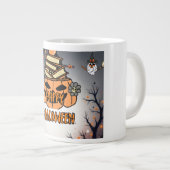 Grande Tasse Halloween – citrouille sombre et sorcier (Devant droit)