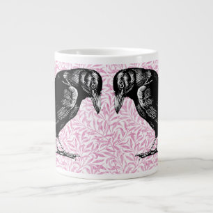 Grande Tasse Halloween corneille ou corbeau rose et noir