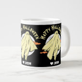Grande Tasse Halloween simple et heureux fantôme éffrayant (Devant droit)