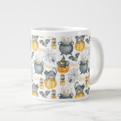 Grande Tasse Halloween Whimsical Cauldron et Motif de chats (Devant droit)