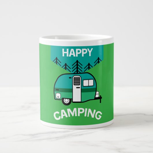 Grande Tasse Happy Campers | Caravaner | Camper Thlow Pillow Mu (Devant)