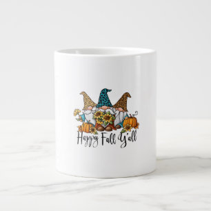 Grande Tasse Happy Fall Y'all Leopard Gnome