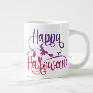 Grande Tasse Happy Halloween dégradé volant sorcière chat
