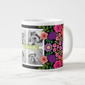 Grande Tasse Happy Mother's Day Photo Collage - Fleurs Filles (Devant droit)