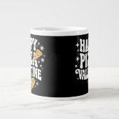 Grande Tasse Happy Pizza Valentine Funny Pizza Love Design (Devant)