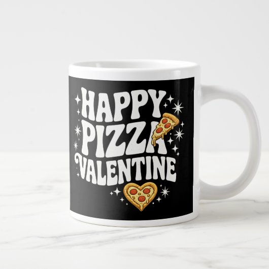 Grande Tasse Happy Pizza Valentine Funny Pizza Love Design (Droite)