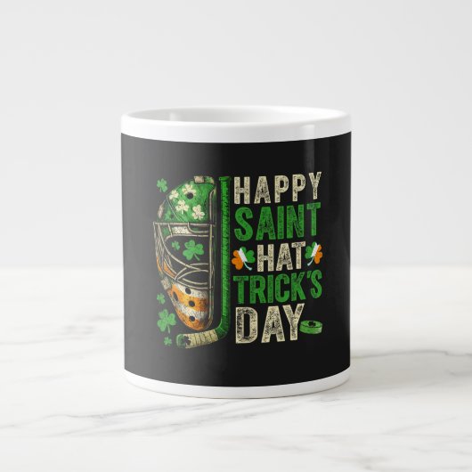 Grande Tasse Happy Saint Hat Trick Ice Hockey Player (Devant)