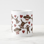 Grande Tasse Happy Sock Singes et Coeurs Tee - shirts, Cadeaux (Devant)