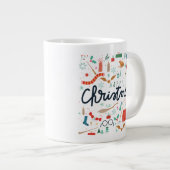 Grande Tasse Harry Potter | Joyeux Noël avec des icônes de fête (Devant droit)