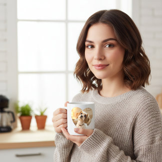 Grande Tasse Heart-Shaped Dog Design – “Happiness on Four Paws”