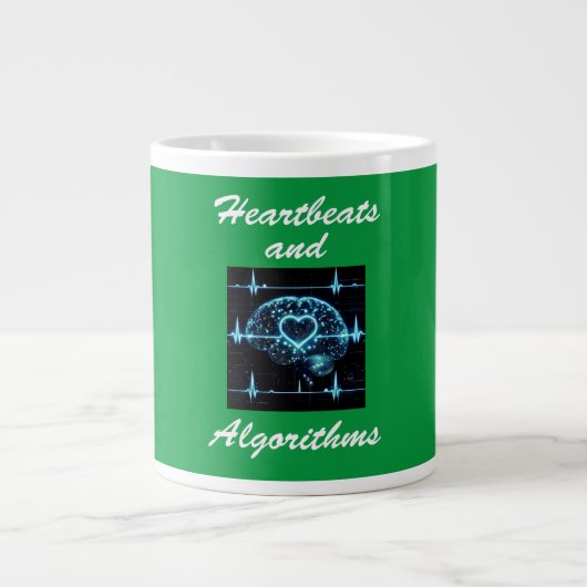 Grande Tasse "Heartbeats and Algorithmes" amour futuriste (Devant)