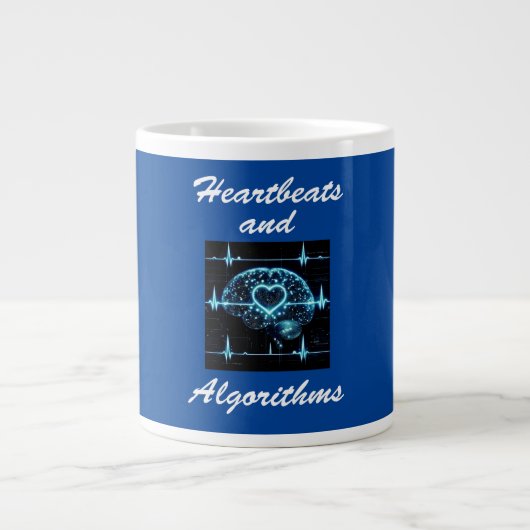 Grande Tasse "Heartbeats and Algorithmes" amour futuriste (Devant)