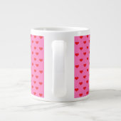 Grande Tasse Hearts Galore, red hearts on pink, (Dos)