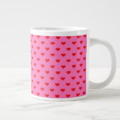Grande Tasse Hearts Galore, red hearts on pink, (Droite)