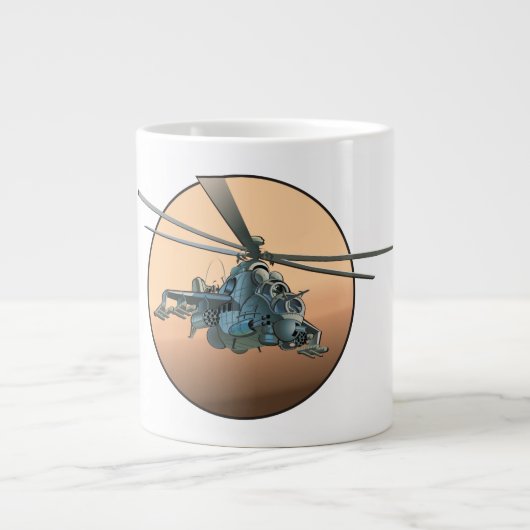 Grande Tasse Hélicoptère de dessin (Devant)