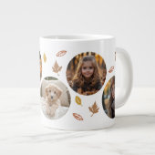 Grande Tasse Hello Fall Leaves 5 Photo Collage (Devant droit)
