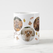 Grande Tasse Hello Fall Leaves 5 Photo Collage (Devant)