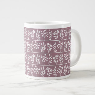 Grande Tasse Herbier botanique Dusty Rose Mauve Floral