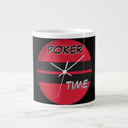 Grande Tasse Heure de poker Rouge Noir (Devant)