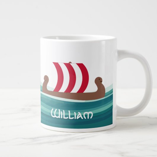 Grande Tasse Heureux Viking Ship (Droite)