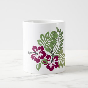 Grande Tasse Hibiscus Bourgogne Décoration du feuillage Floral