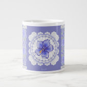 Grande Tasse Hibiscus & dentelle BLEU (Devant)