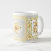 Grande Tasse Hibiscus & dentelle JAUNE (Devant droit)