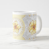 Grande Tasse Hibiscus & dentelle JAUNE (Devant droit)