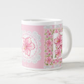 Grande Tasse Hibiscus & dentelle PINK (Devant droit)